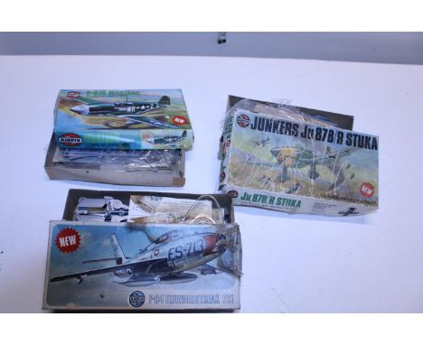 Three Airfix model aircraft kits, (boxed as new) 
