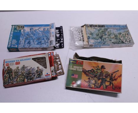 Four assorted military model kits, (boxed as new) 