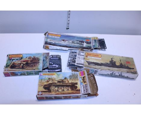 Four Matchbox military model kits, (boxed as new) 