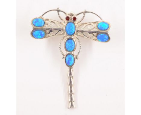 Opal dragonfly silver (tested) brooch   Condition Report   Click here for further images, condition, auction times & delivery