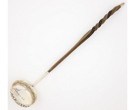 George IV  Scottish silver punch ladle with twisted baleen handle by William Scott Peat Edinburgh 1824    Condition Report   