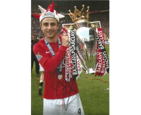 Football Dimitar Berbatov 10x8 signed colour photo pictured with the premier league trophy while playing for Manchester Unite