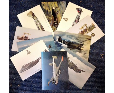 Aviation postcard collection includes 10 squadron print cards such as North American Mustang I No 2 Sqn RAF, Firefly AS, 5-81