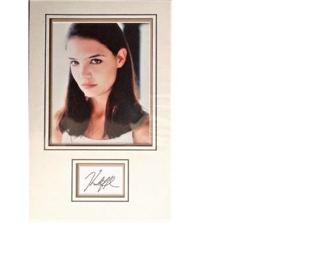 Katie Holmes genuine authentic signed autograph display. High quality professionally mounted 17x11inch overall sized display.