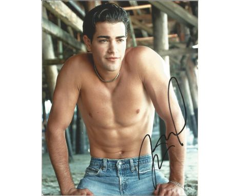 Jesse Metcalfe signed 10x8 colour photo portrait with no shirt. Good Condition. All autographed items are genuine hand signed