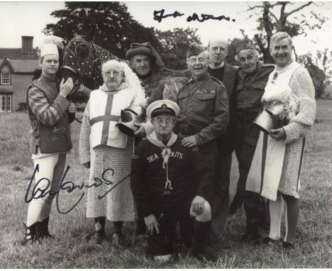 DADS ARMY 8x10 photo signed by actors Frank Williams (the Vicar) and Ian lavender (Pvt Pike). Good Condition. All autographed