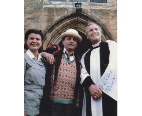 DOCTOR WHO 8x10 photo signed by actor the late Nicholas Parsons. Good Condition. All autographed items are genuine hand signe