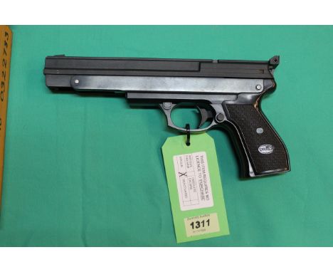A Gamo model PR-45 .177 cal air pistol, S/No.0322783 within custom made wooden box and manual, as a post 1939 air weapon the 