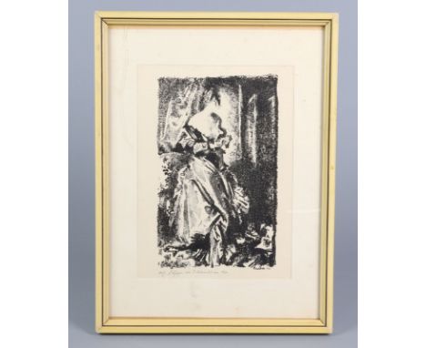 Dame am Fenster - Scheurich, Paul Lithographie rechts unten im Druckbett signiert Scheurich, links unterhalb technikbez. orig