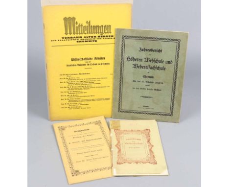 4 Chemnitzer Schriften 1837/1936 dabei *Programm zu den am 20. und 21. März 1837 mit den Schülern der Gewerbeschule in Chemni