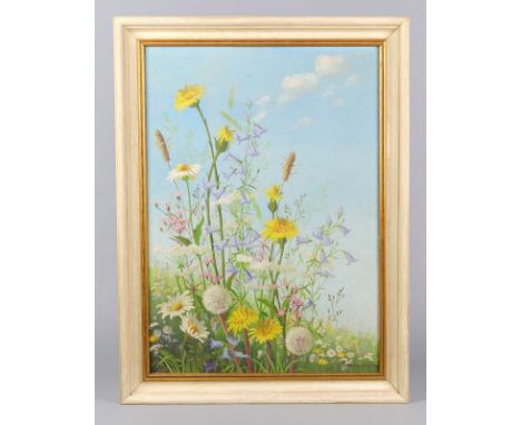 Wiesenblumen - Herzing, Minni Öl auf Hartfaser rechts unten signiert Minni Herzing, Blumenmalerin Minni Herzig geb. am 27.7.1