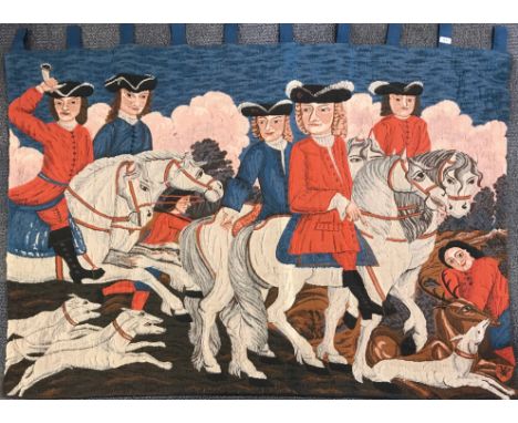 A large heavily padded wall tapestry, W. 170cm.