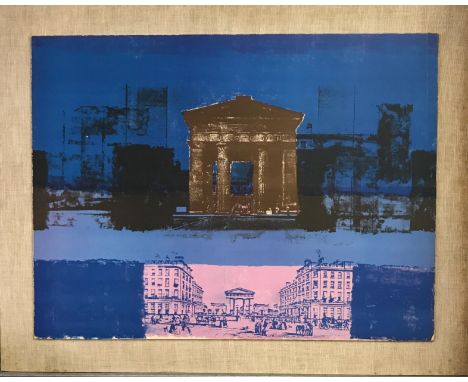 A 1965 mounted auto-lithograph "Euston" by Rosura Jones for Curwen prints, 71 x 56cm.