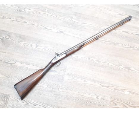 A 19th century muzzle loading percussion sporting shot gun, length 118cm.Condition: barrel has small split as per images and 