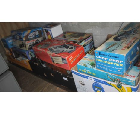 Three boxes of mainly radio controlled vintage toys.  