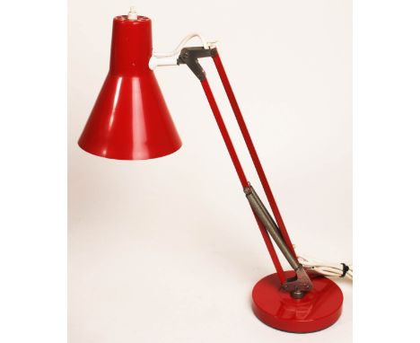 A Danish Multidan red anglepoise lamp.  
