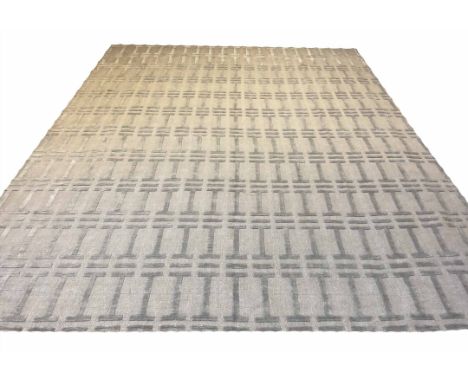 HOPPEN SILK CARPET, 410cm x 309cm, abstract silver field. 