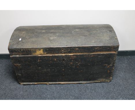 A 19th century pine domed topped trunk 