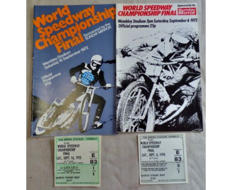 World Speedway Finals (Wembley) 1972+75 Programme Ticket