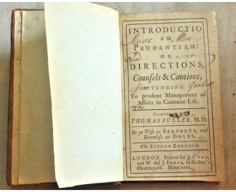 Introducio ad Prudentiam: or Counsels & Cautions, Tending to Prudent Management of Affairs in Common Life compiled by Thomas 