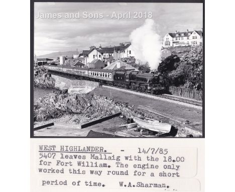 W.A.Sharman Photographic Quality Archive (10" x 8")-West Highlander -14/7/85, 5407 leaves Mallaig with the 18.00 for Fort Wil