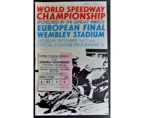 World Speedway Final (Euro Final) 1966 Programme + Ticket