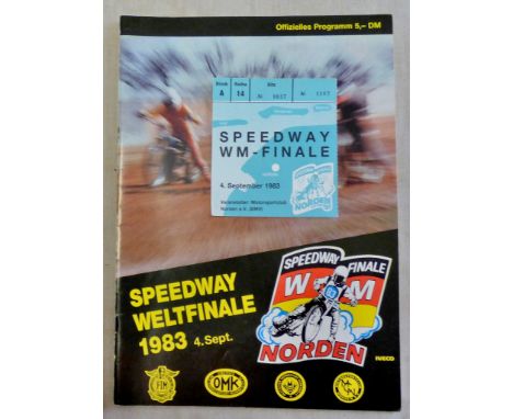 World Speedway Final (Germany) 1983 Programme + Ticket