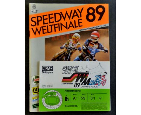 World Speedway Final (Germany) 1989 Programme + Ticket