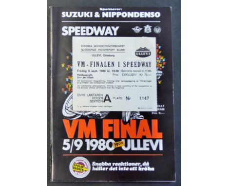 World Speedway Final (Sweden) 1980 Programme + Ticket