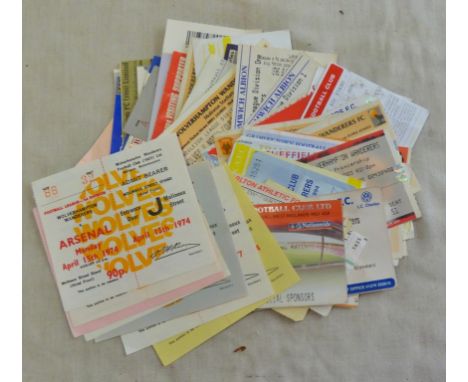Football - (40+) ticket stubs10s-2000's+(7) unused full  Wolves Tickets 1970's- 2000's