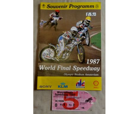 World Speedway Final (Holland) 1987 Programme + Ticket