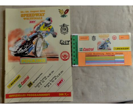 World Speedway Final (Germany) 1993 Programme + Ticket