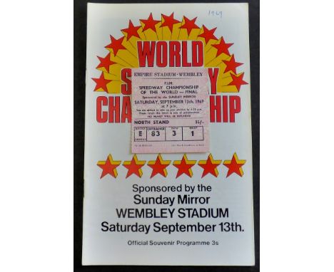 World Speedway Final (Sweden) 1969 Programme + Ticket