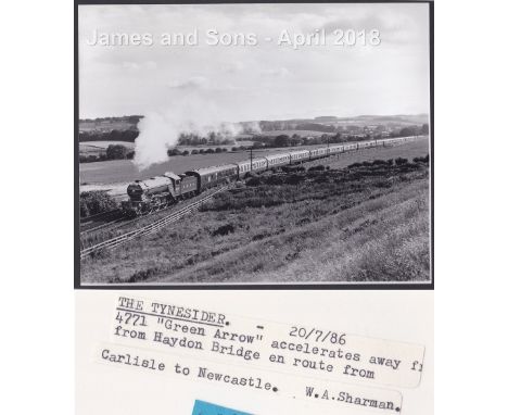 W.A.Sharman Photographic Quality Archive (10" x 8")- L.N.E.R.1-The Tynesider -20/7/86, 4771 "Green Arrow" accelerates away fr