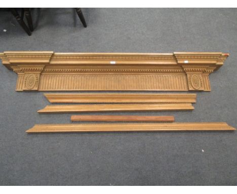 A pine fire surround, 172 cm wide.  