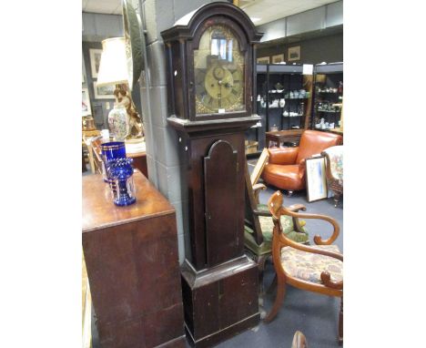 Henry Baker, Malling, a mahogany 8 day longcase clock with arched brass dial and 5 pillar movement  