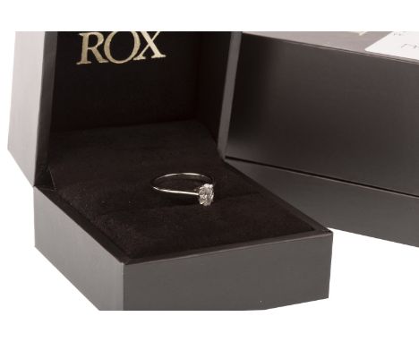 DIAMOND SOLITAIRE RING, set with an oval brilliant cut diamond of 0.53 carats with accompanying GIA Diamond Dossier 119962733