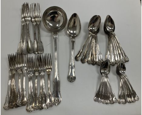 A collection of twelve Lamy Lacroix Metal Blanc (plated) dessert spoons, together with a set of twelve matching teaspoons and