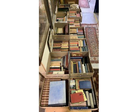 Thirteen boxes of assorted vintage books to include ARTHUR RANSOM "The Big Six", first edition, published Jonathon Cape 1940,