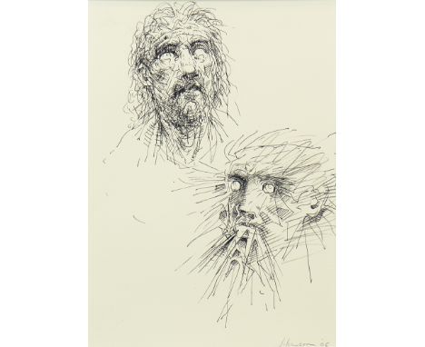 * PETER HOWSON OBE (SCOTTISH b 1958), HOPE mixed media on card, signed and dated '06 26cm x 19cm Mounted, framed and under gl