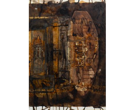 * SIMON LAURIE RSW RGI (SCOTTISH b 1964), CELTIC JOURNEY mixed media on paper 57cm x 40cm Mounted, framed and under glass Art