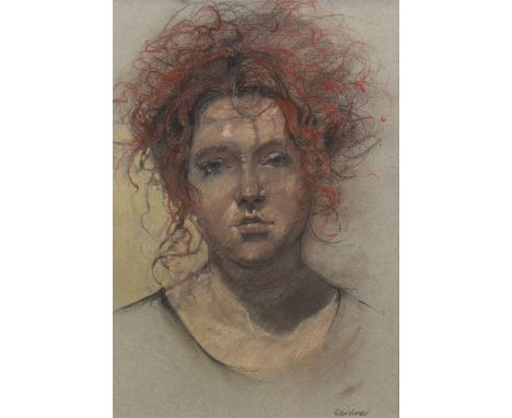 * ALEXANDRA (SANDIE) GARDNER (SCOTTISH b 1945), FEMALE PORTRAIT pastel on paper, signed 32cm x 22cm Mounted, framed and under