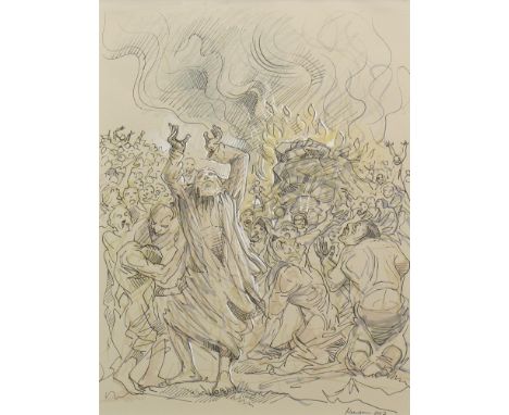 * PETER HOWSON OBE (SCOTTISH b 1958), MOSES mixed media, signed and dated 2012 40cm x 30cm Mounted, framed and under glass