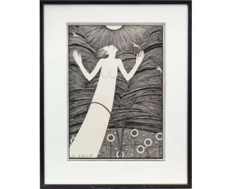 * HANNAH FRANK (SCOTTISH 1908 - 2008), SUN (1943) lithograph, signed in pencil 38cm x 26.5cm Mounted, framed and under glass.