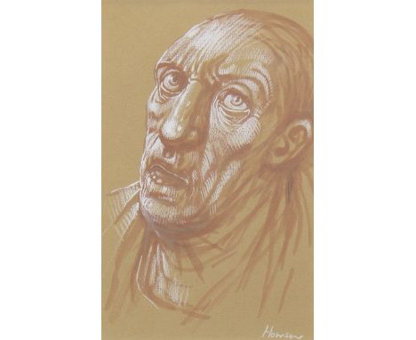 * PETER HOWSON OBE (SCOTTISH b 1958), HEAD STUDY pastel on paper, signed 22cm x 14cm Mounted, framed and under glass