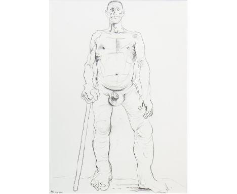 * PETER HOWSON OBE (SCOTTISH b 1958), DEAN 3 charcoal on paper, signed 67cm x 46cm Mounted, framed and under glass