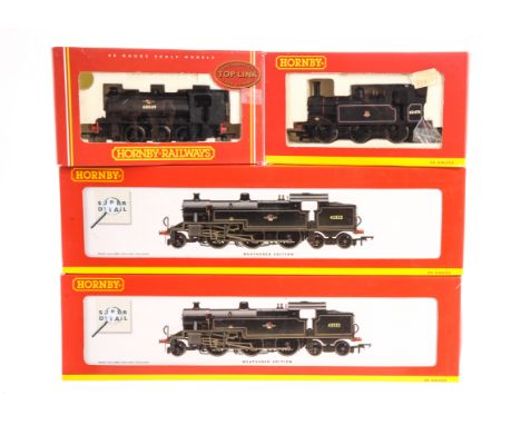 Hornby (China) 00 Gauge steam tank locomotives: 2 no. R 2287 Fowler 2-6-4T locomotives, in weathered BR black (both 42322); w