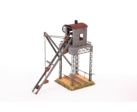 A Bing 0 Gauge Railway ‘Sandbagger’ Accessory, possibly for use with a stationary steam engine, or hand-powered, fitted with 