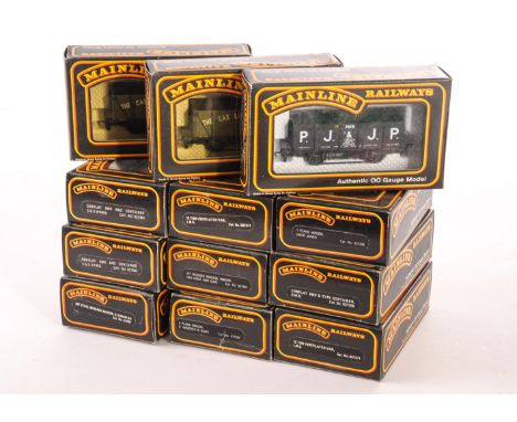 00 Gauge Freight Stock by Mainline: One Dozen assorted wagons including: Gas Light & Coke Co, Webster, C&G Ayres Conflat and 