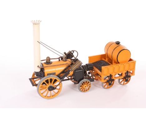 A 3½in Gauge Hornby Gas-fired live steam ‘Rocket’ Locomotive and tender: unboxed and without track or accessories: F (with se